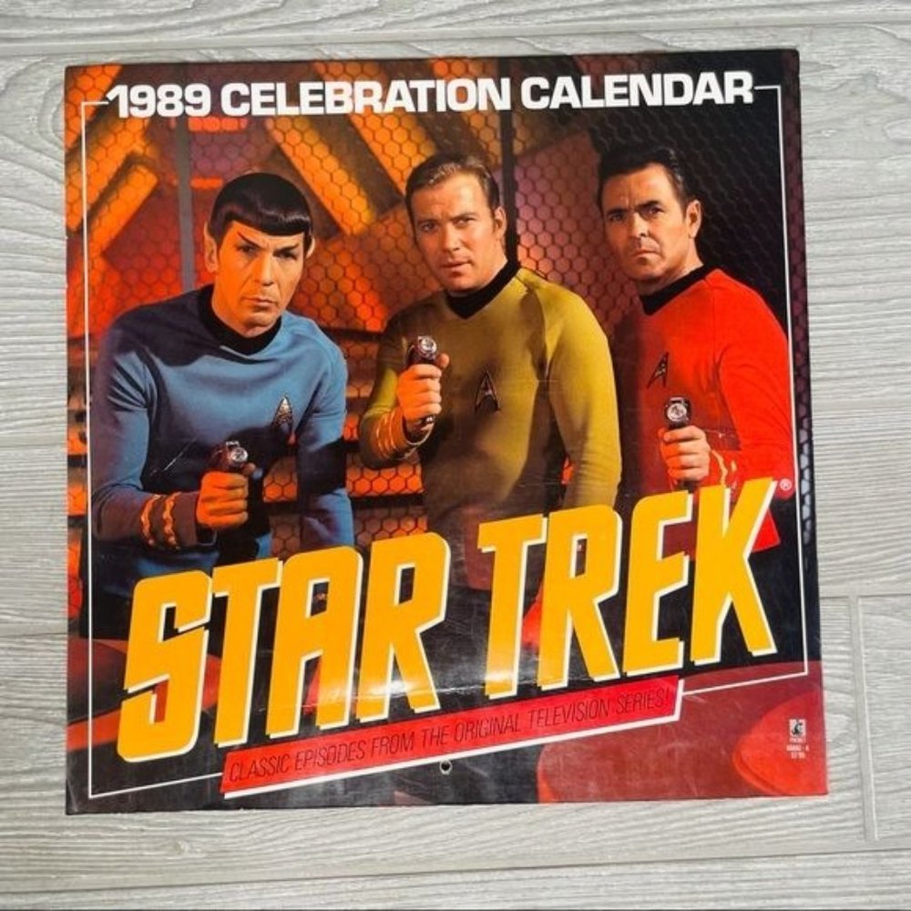 Vintage 1989 Star Trek calendar unused classic episodes from the original show